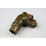 Bronze / Brass Walking Stick Handle in the form of a Boxer Dog