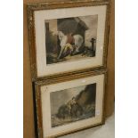 A pair of equine 19th century F R Smith coloured engravings taken from paintings by Moorland