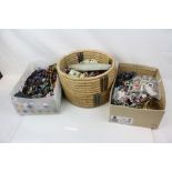 Large collection of mainly contemporary costume jewellery contained within four boxes.