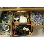 Large selection of Ceramics and Glass including Blue and White Tea and Dinner ware, part Denby