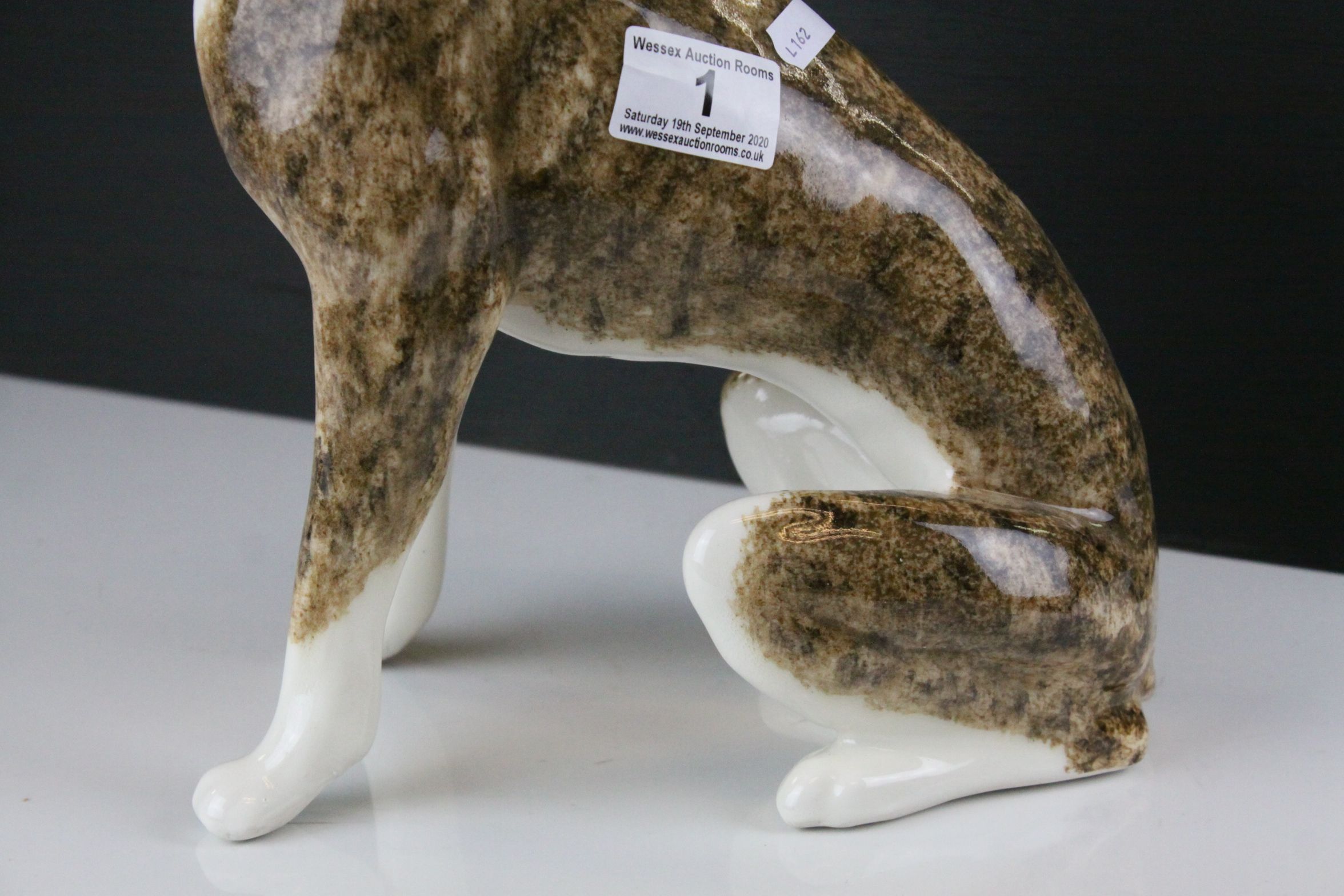 Large Winstanley Seated Greyhound / Dog, numbered 8, 33cms high - Image 3 of 7