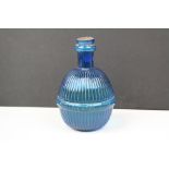 An early 20th century Hardens blue glass Star Fire extinguisher hand grenade.