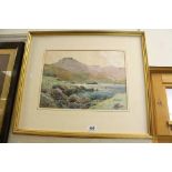 A F De Breanski rural lake scene signed titled verso Easedale Farm Cumberland 27 x 27 cm .