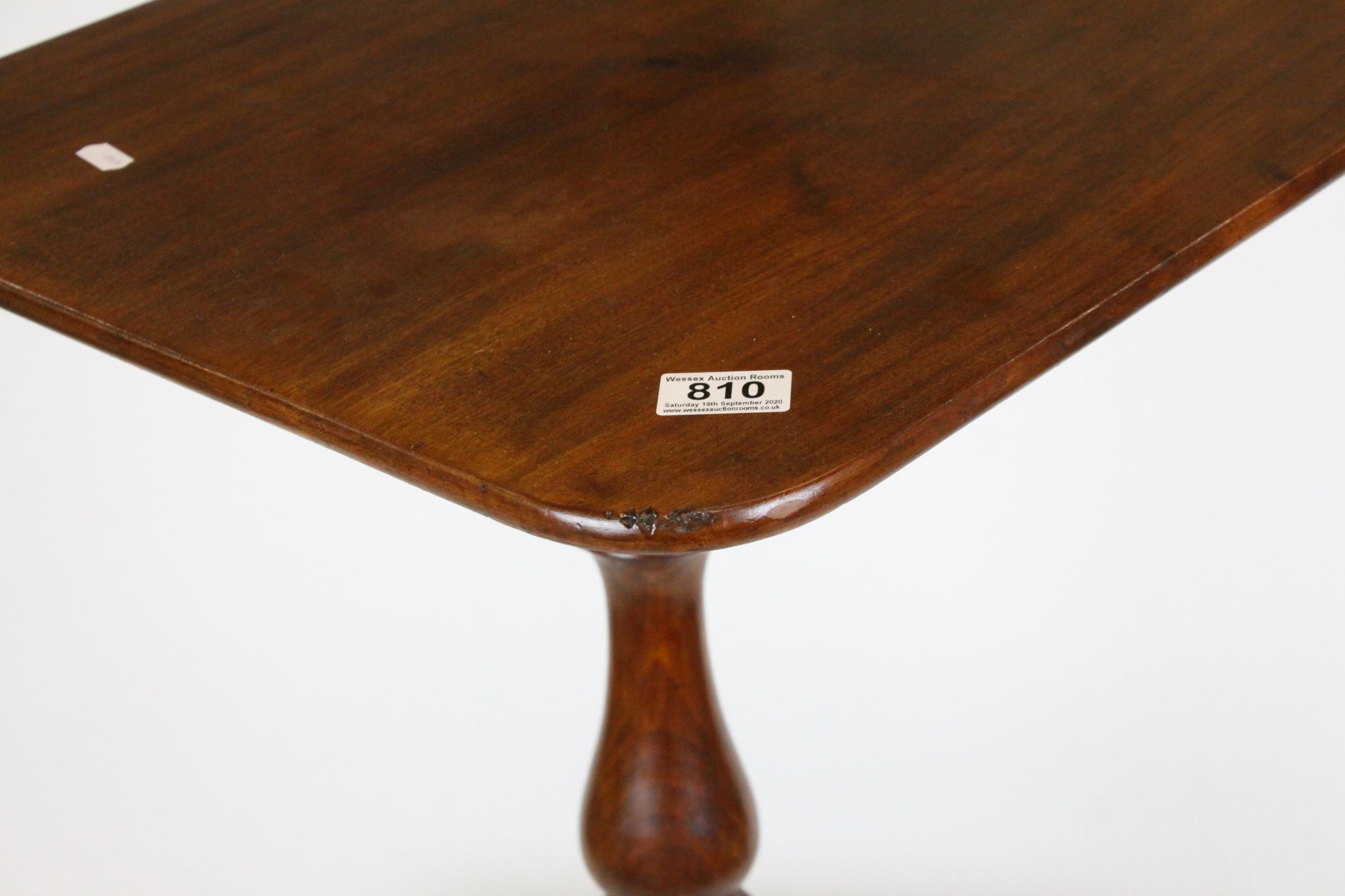 19th century Mahogany Pedestal Lamp Table with square top, 47cms wide x 70cms high - Image 2 of 9