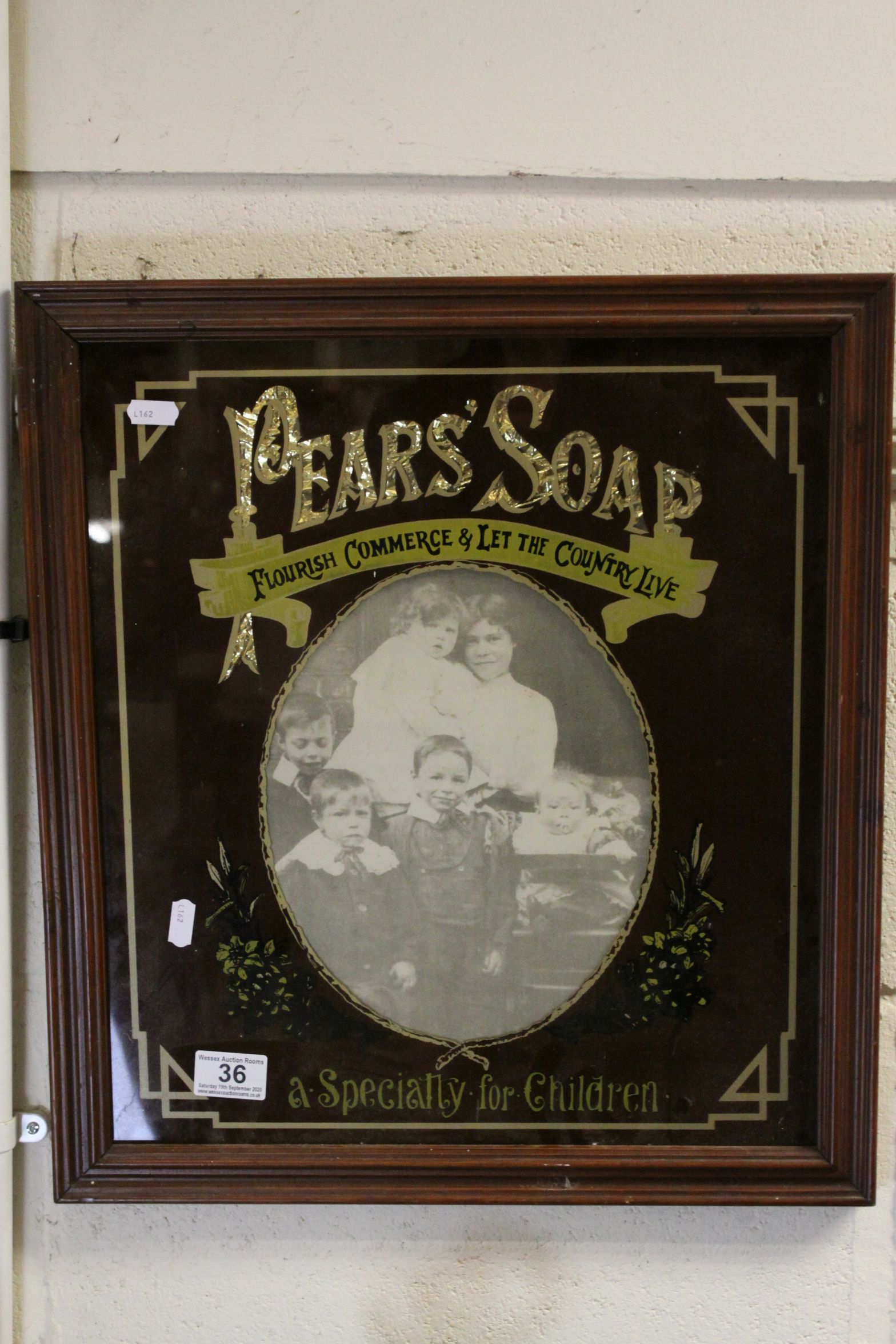 Pears' Soap Advertising Sign ' Pears' Soap, flourish commerce & let the country live, a speciality