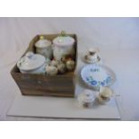 Box containing Brooks & Bentley Storage Jars and Preserve Pots, Royal Albert ' Old Country Roses '
