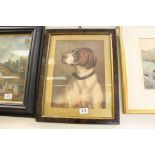 Framed Oil Painting Study of a Pointer Dog, 35cms x 25.5cms