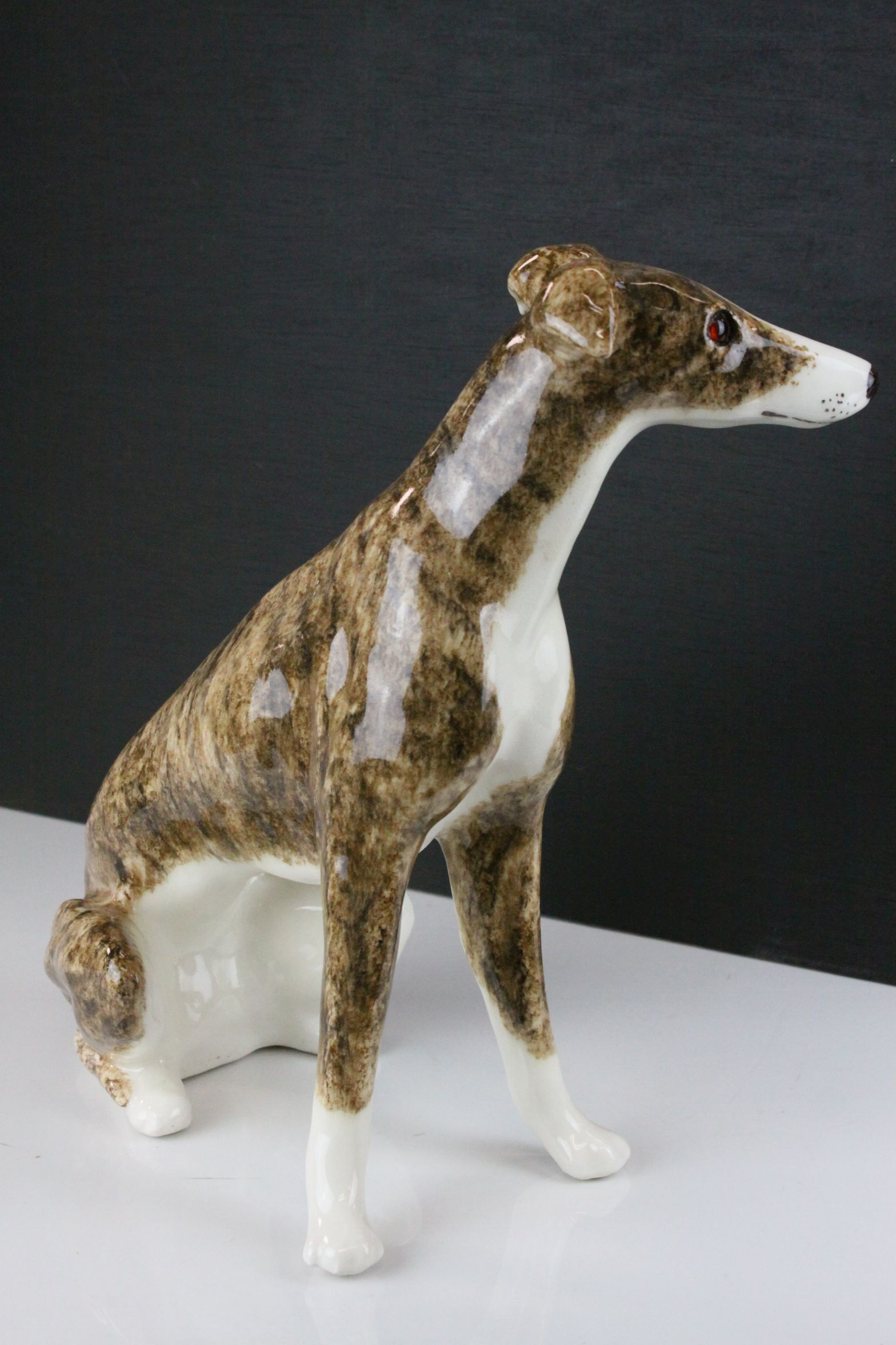 Large Winstanley Seated Greyhound / Dog, numbered 8, 33cms high - Image 5 of 7