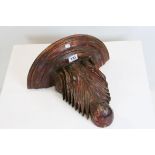 Large carved wooden wall sconce