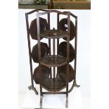 Three Early to Mid 20th century Wooden Folding Cake Stands