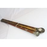 Walking Stick with Faux Ivory Handle marked Horatio Nelson, White Metal Handled Walking Stick and
