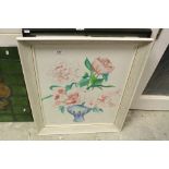 Victoria E Webb Studio Framed Watercolour Peonies in a Vase