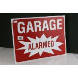Metal Warning Sign ' Garage Alarmed '