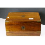 19th century Mahogany Writing Slope Box with Brass Mounts, 30cms wide