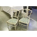 Pair of Art Nouveau Painted Side Chairs in the manner of William Morris