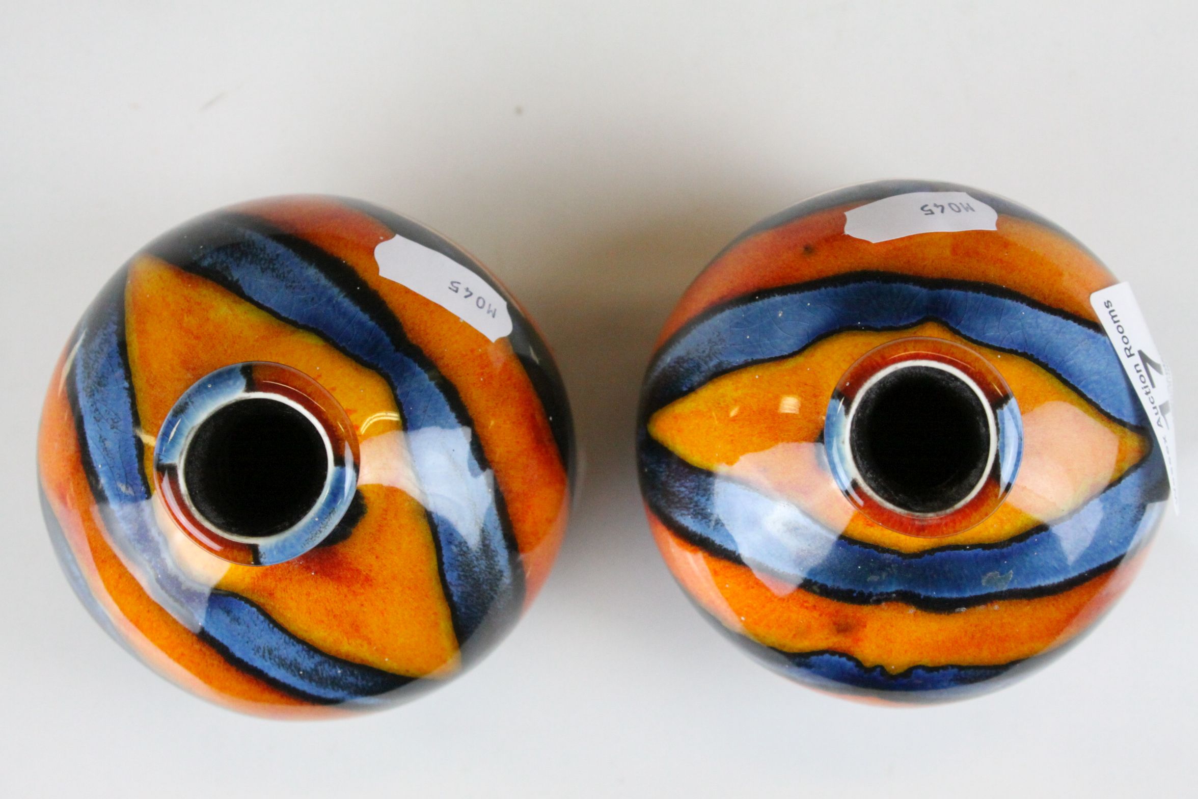 Pair of Anita Harris Bulbous Small Vases, 9.5cms high - Image 7 of 7