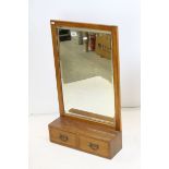 Early 20th century Walnut Framed Mirror with Drawer below, 50cms wide x 84cms high