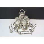 19th century Silver Plated Egg Cruet with an equestrian theme by Richard Hodd and William Lenley