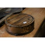 19th century Rosewood Inlaid Circular Stand raised on four bun feet, 38cms diameter x 12.5cms high