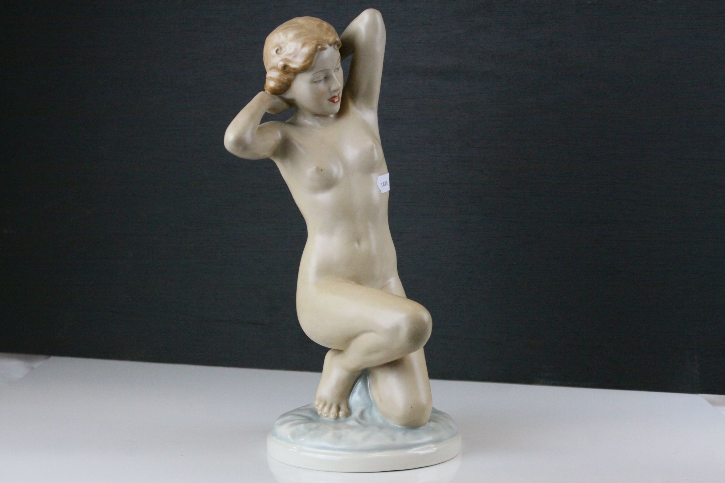 Royal Dux figure of a Nude, c.1950, makers mark underside of base