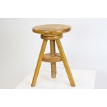 Modern Beech Wood Revolving Stool