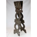 African Carved Hardwood Folding Stand, 73cms high