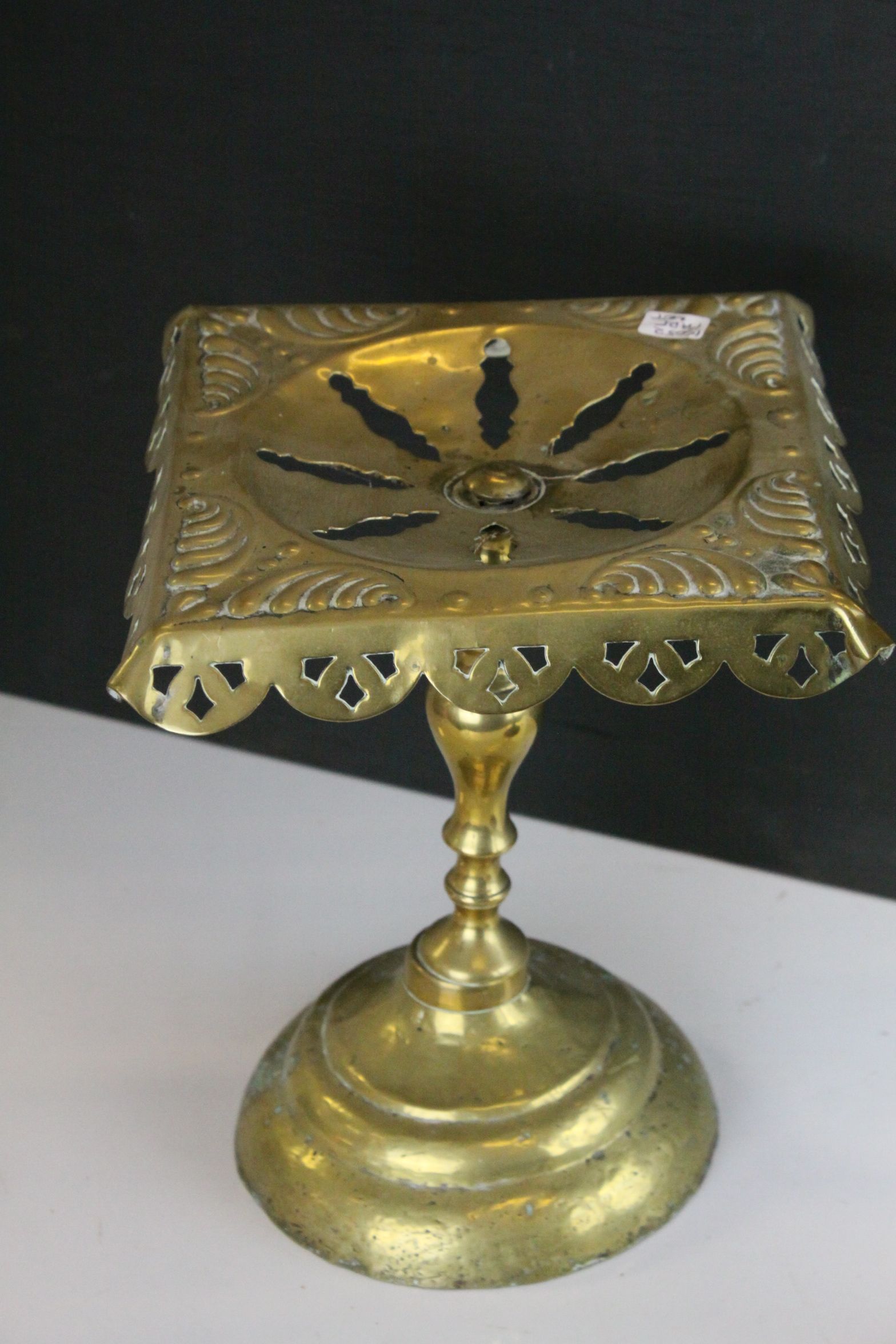 Two Victorian brass kettle stands - Image 4 of 7