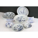Five Chinese Tek Sing Cargo Blue and White Bowls (with three certificates). largest 20cms diameter