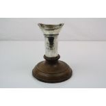 Silver Plated Mouth Piece off of torpedo boat destroyer H.M.S Prince mounted on an oak base, 14cms