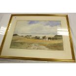 Gilt Framed Watercolour of a peaceful Welsh estuary