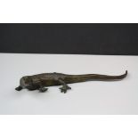 Bronze figure of a Lizard, indistinctly signed