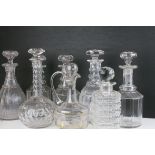 Large Collection of 19th century and Later Glass Ware including Decanters and Salts
