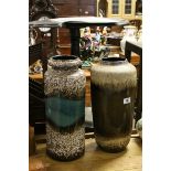 Two large mid century West German fat lava vases.