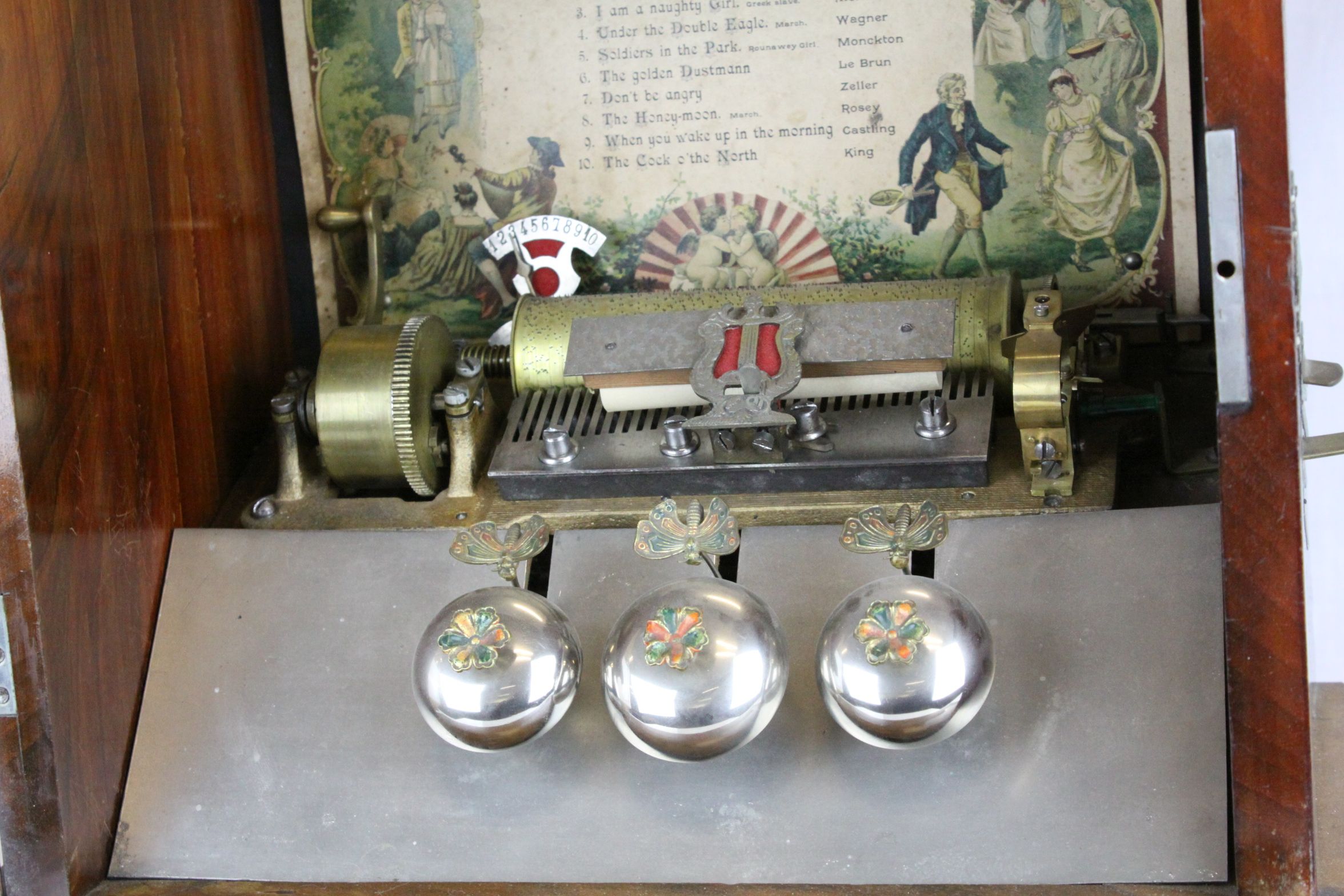 The Victoria Penny Slot Cylinder Table Top Music Box, by Barnet Henry Abrahams of St Croix, - Image 3 of 9