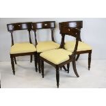 Set of Four Regency Mahogany Bar Back Dining Chairs