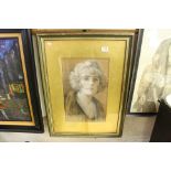 F. Albert Pelarossi 1923 - Pastel Portrait of an Elegant Lady, 49.5cms x 30cms