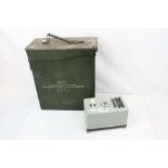 Military 8-Cartridge 60mm Box for M2 and M19 Mortar together with 1950's Military Charging Unit (