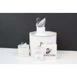 Swarovski Crystal Centenary Swans with Stand and original box
