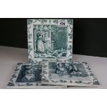 Three Wedgwood months of the year tiles January,May and August..