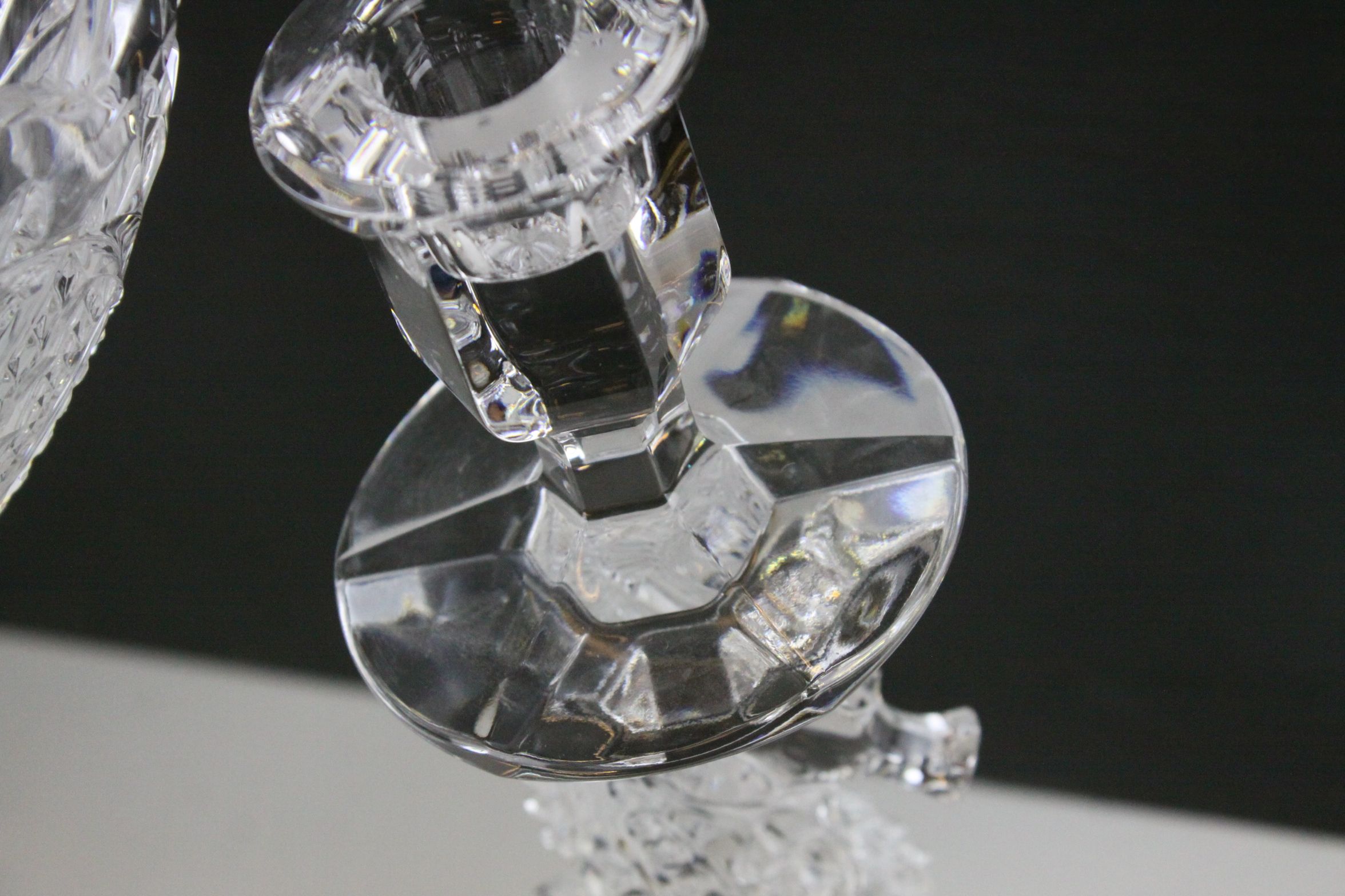 Waterford Lead Crystal Centrepiece Pedestal Bowl and Pair of Matching Candlesticks, all with - Image 8 of 8