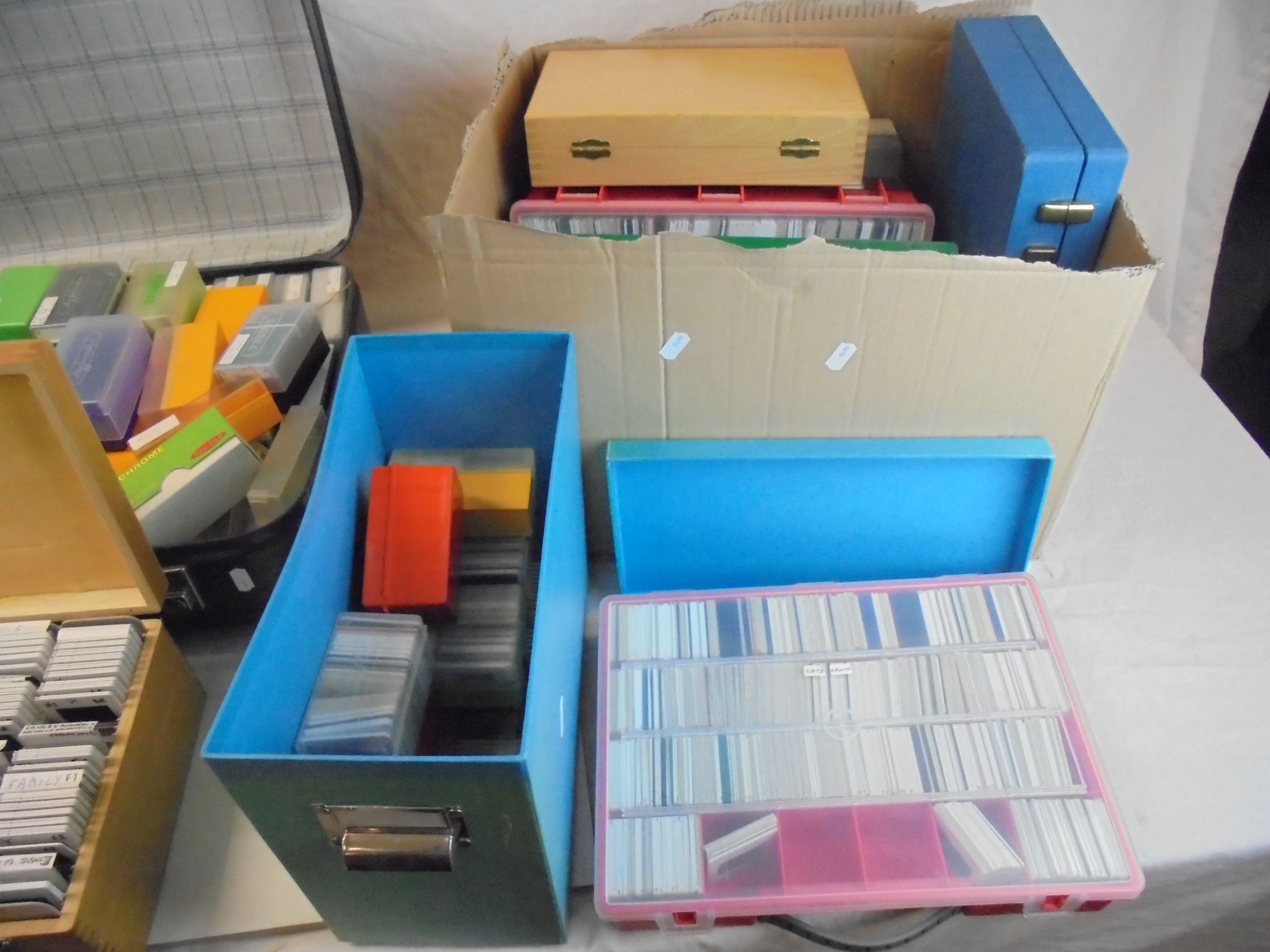 A large quantity of slides contained in three boxes plus one other cased set .and a suitcase of - Image 3 of 5