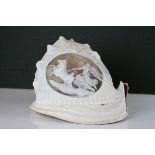 Victorian Carved Cameo Conch Shell depicting an angel with horses and chariot, 13cms high