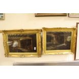 Pair of Oil Paintings of Interior Cottage Scenes both signed lower right James Townshend RBA,