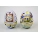 Two Elliot Hall Enamel nursery rhyme egg trinket boxes to include "Humpty Dumpty" numbered 16/75