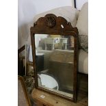 18th century Style Walnut Framed Mirror, 75cms x 46cms