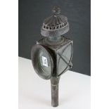 19th century Brass Carriage Lamp with bracket, 48cms high