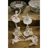 Six Worcester Studio figures of Ballerinas in various poses.