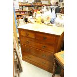 Edwardian Walnut Chest of Two Short over Three Long Drawers, 103cms wide x 100cms high