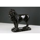 Mintons Black Glazed Standing Lion, 21cms high