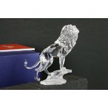 Swarovski Crystal Figure of Lion, A 7610 NR 000 004, with case, box and certificate